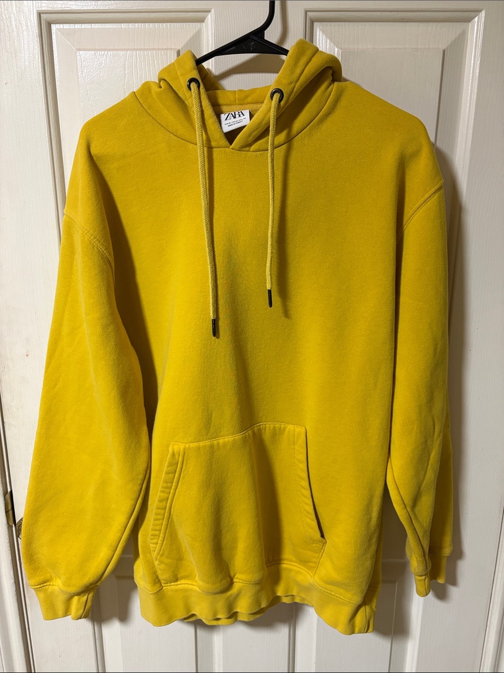 Zara Men’s Yellow Pullover Hoodie with Drawstring Sz : Medium